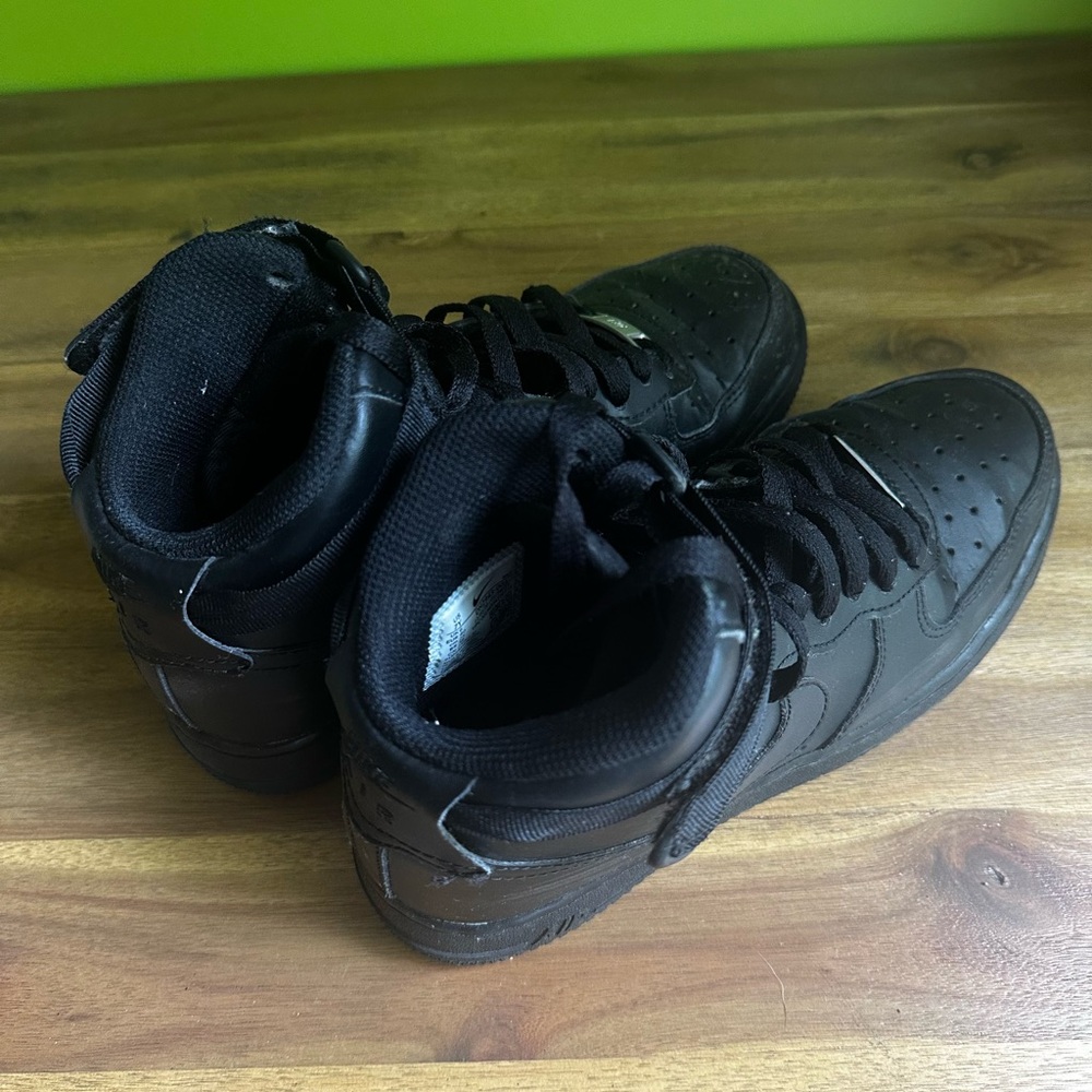 Black High-top Nike Air Force 1s - Picture 2 of 5